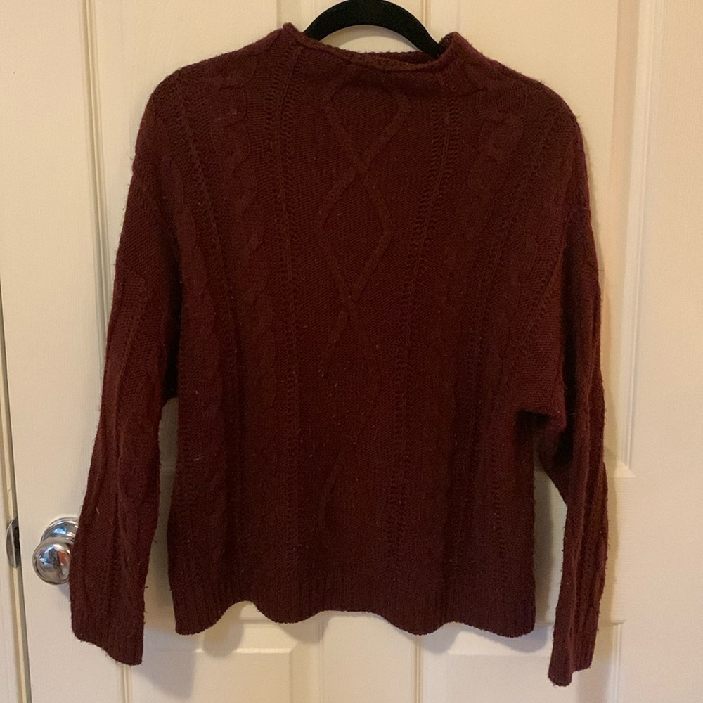 Burgundy Cable Knit Sweater